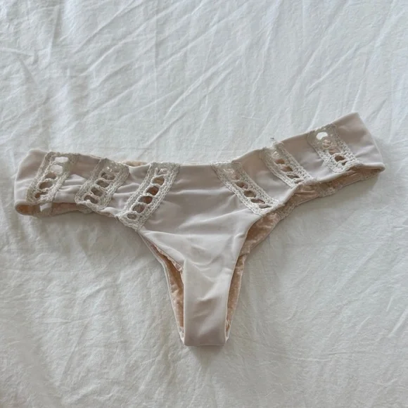 Acacia Swimwear Cream Bikini Bottom - Picture 2 of 3